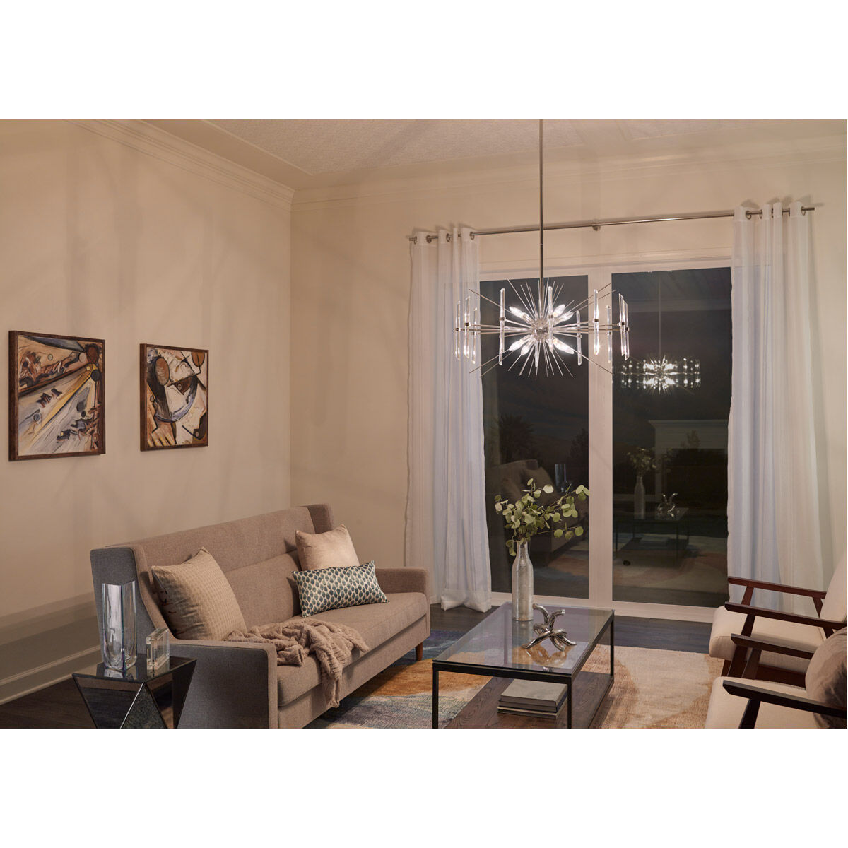 Eris 8 Light 30 inch Polished Nickel Chandelier Round Pendant Ceiling Light