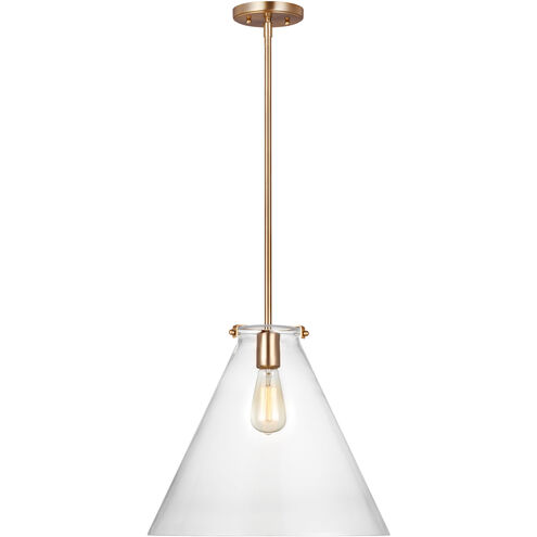 TOB by Thomas O'Brien Kate 1 Light 16 inch Satin Brass Pendant Ceiling Light