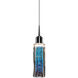 Capella LED 2 inch Chrome Pendant Ceiling Light in Blue Glass