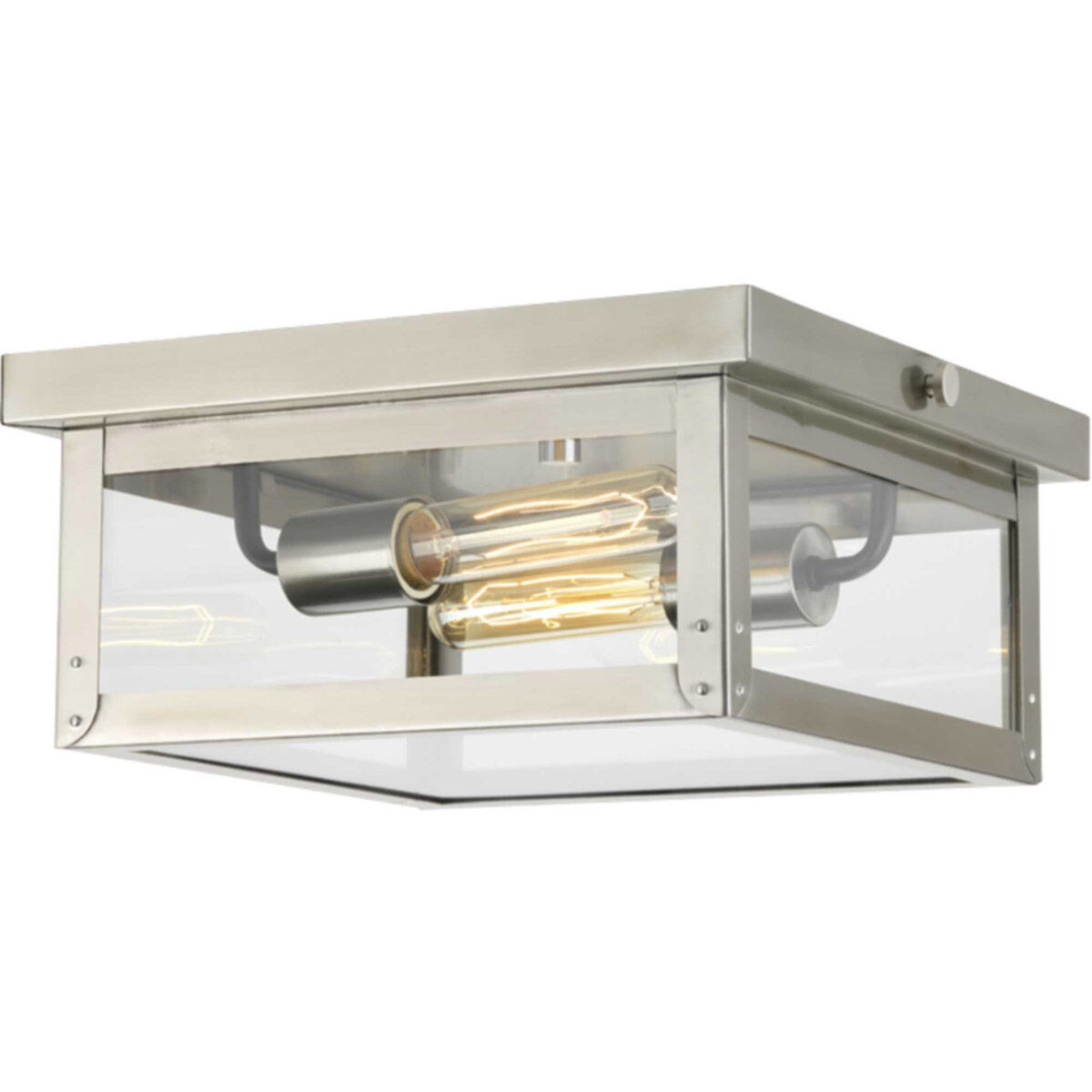 Union Square 2 Light 12 inch Stainless Steel Outdoor Flush Mount, Design Series