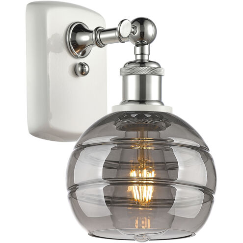 Ballston Rochester 1 Light 5.88 inch White Polished Chrome Sconce Wall Light