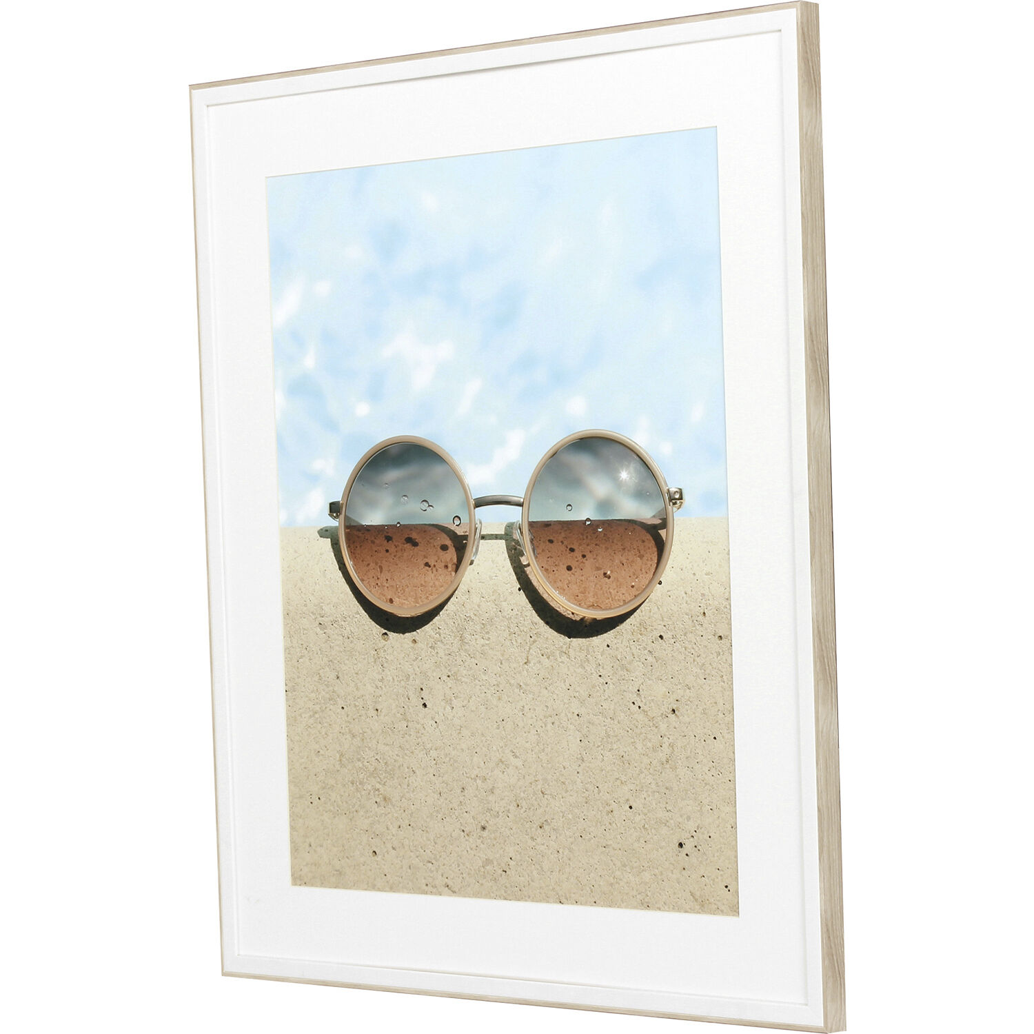 Summer Chill Turquoise and Beige and Blue Framed Art
