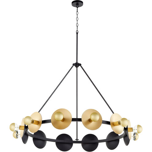 Artemis 12 Light 43 inch Noir and Gold Leaf Chandelier Ceiling Light