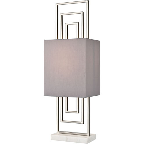 Marstrand 30 inch 100.00 watt Satin Nickel with White Table Lamp Portable Light