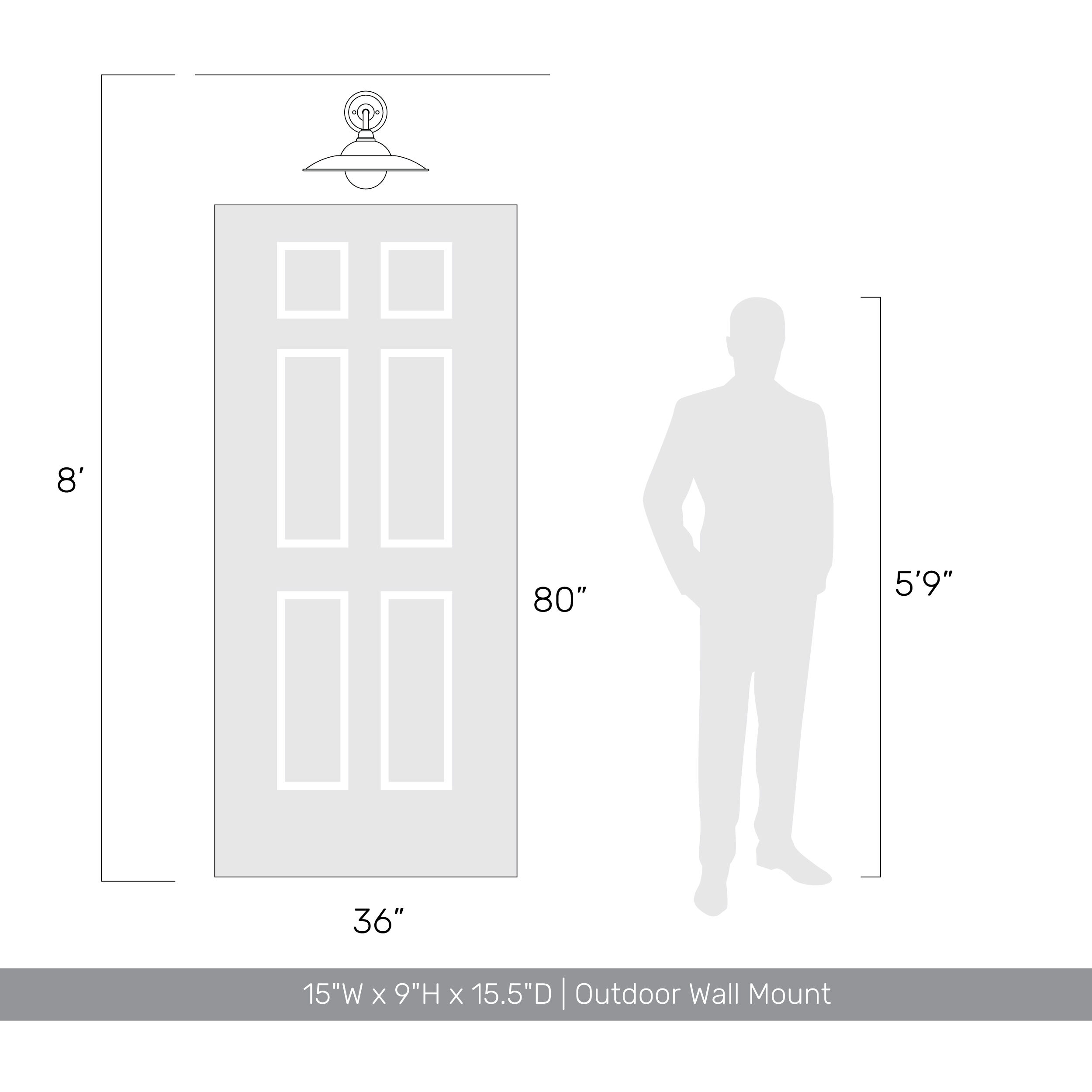 Yep Croma 1 Light 15.5 inch Matte Black Outdoor Wall in Seeded Glass, Matte Blue