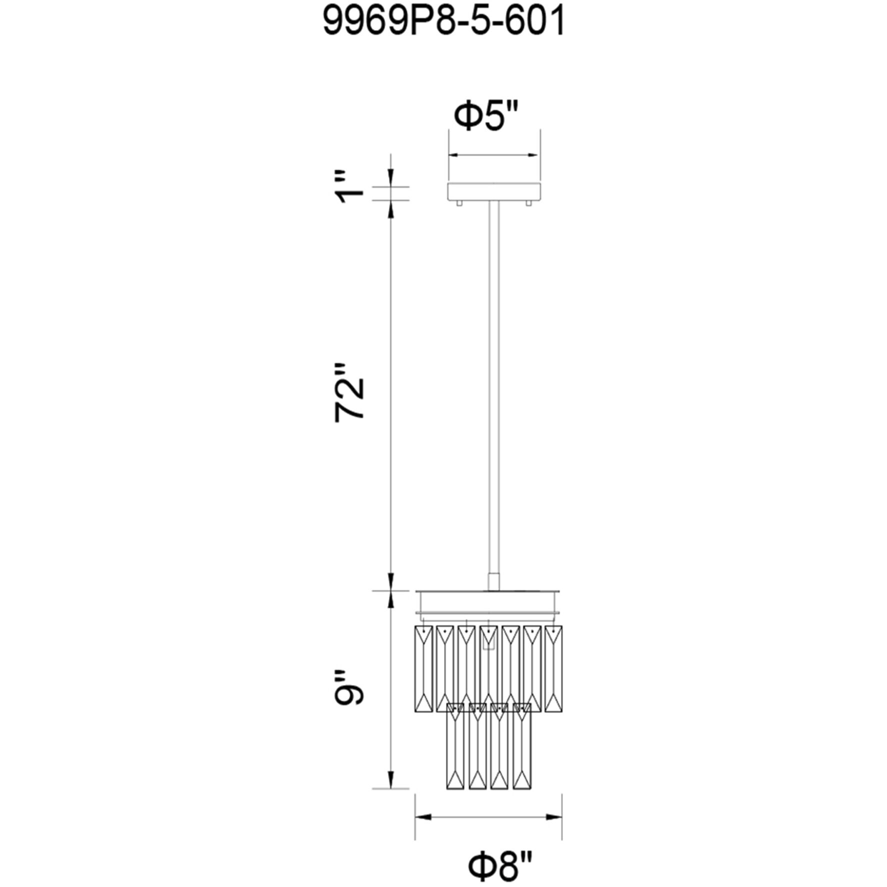 Weiss 5 Light 8 inch Chrome Down Mini Chandelier Ceiling Light