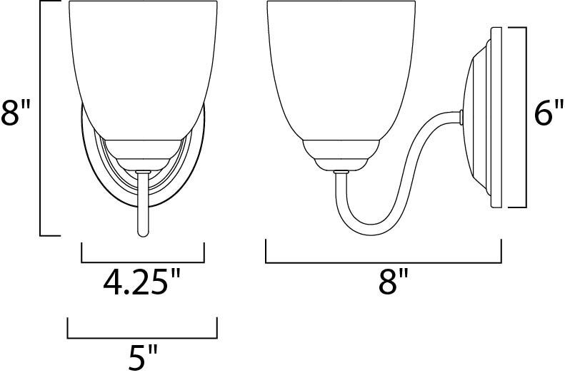 Stefan 1 Light 8 inch Oil Rubbed Bronze Bath Vanity Wall Light