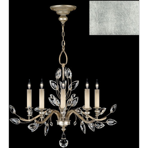 Crystal Laurel 5 Light 32 inch Silver Chandelier Ceiling Light in Silver Leaf