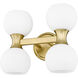 Artemis 4 Light 13 inch Modern Gold Vanity Wall Light