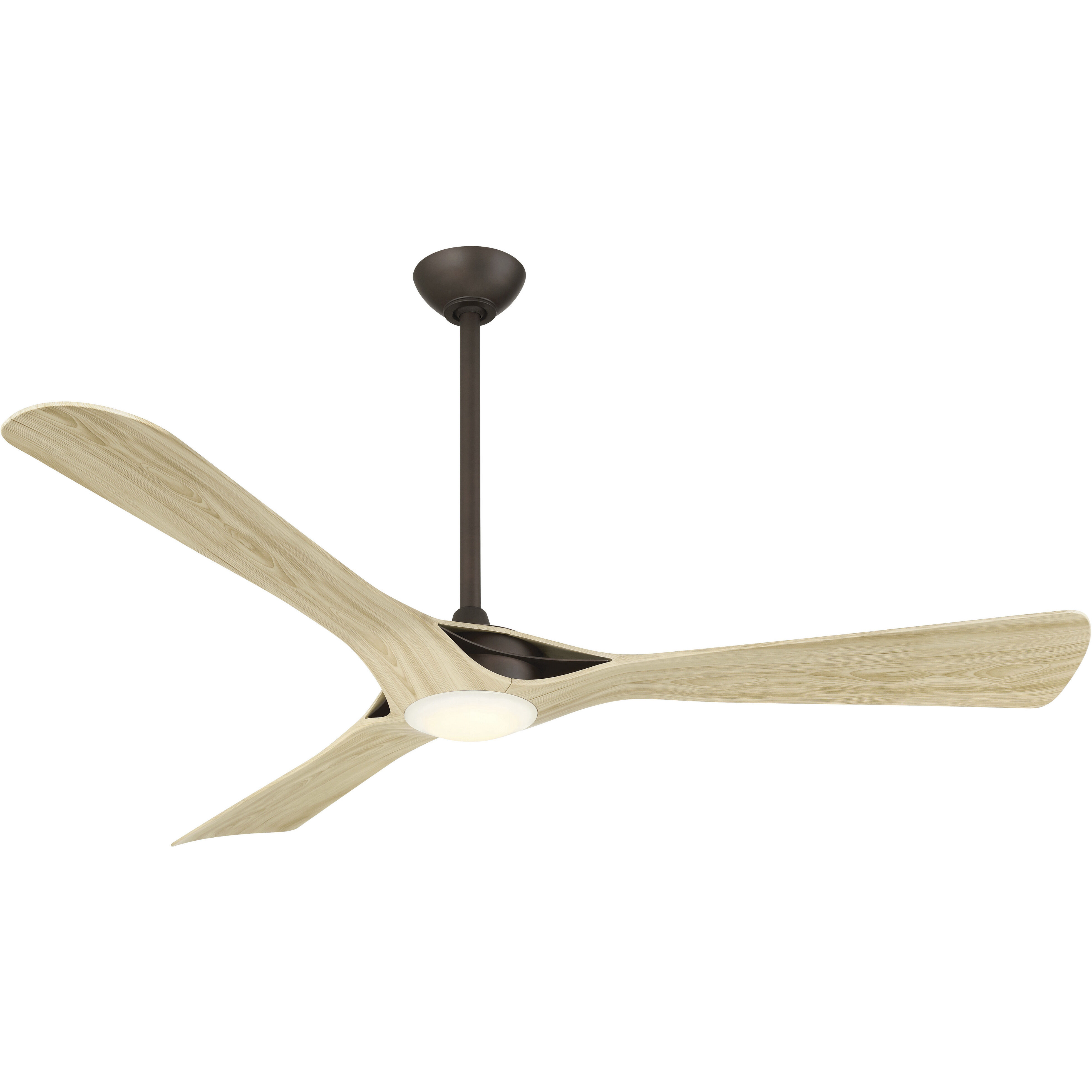 Bridge 60 inch Dark Bronze with White Oak with White Oak Blades Smart Ceiling Fan