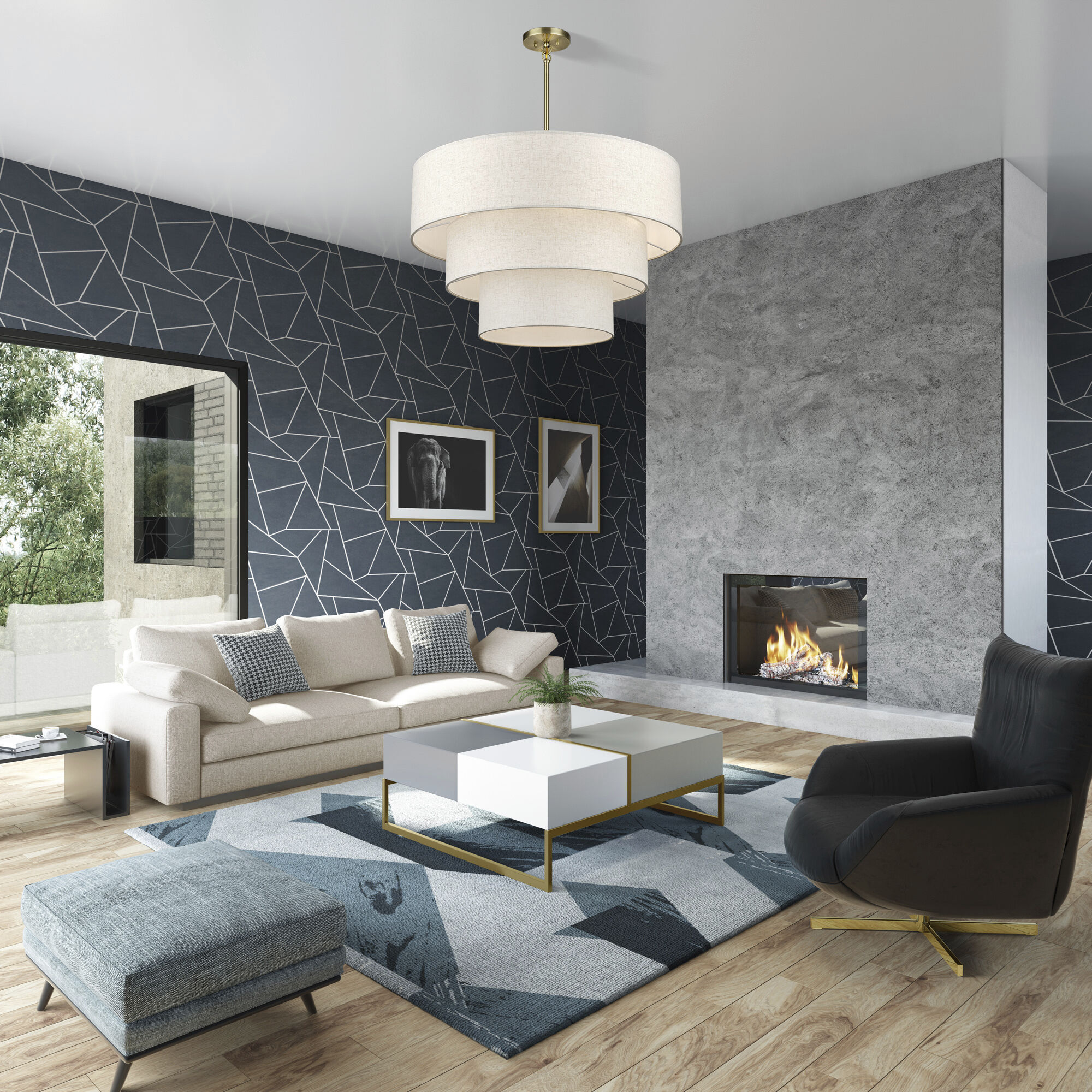 Manorwood 8 Light 32 inch Antique Brass Pendant Chandelier Ceiling Light, Large