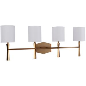 Chatham 4 Light 32 inch Satin Brass Vanity Light Wall Light