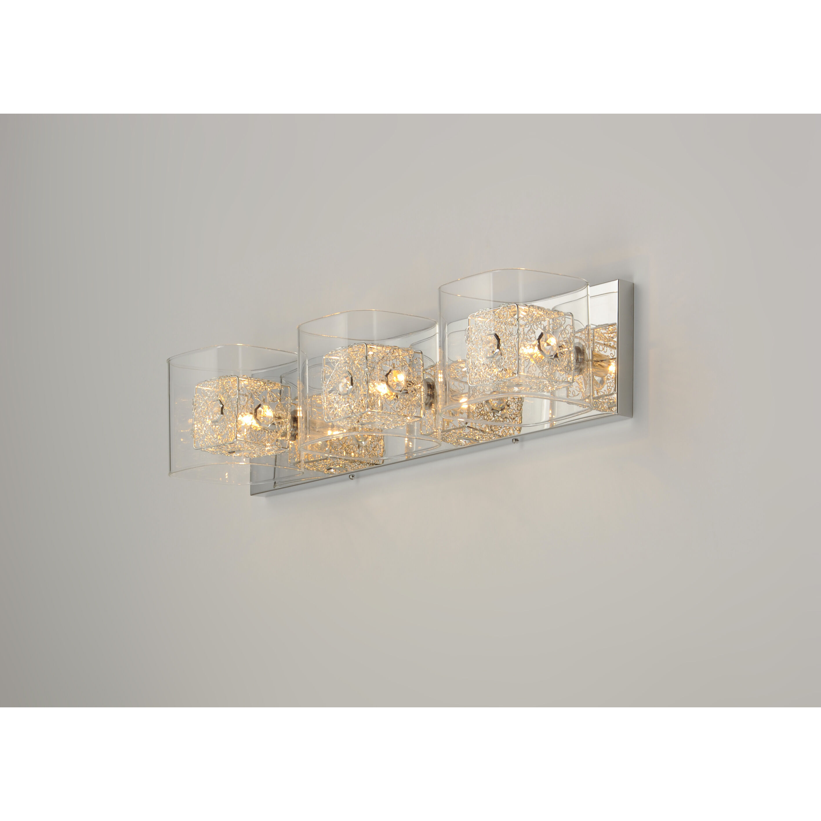 Gem 3 Light 22 inch Polished Chrome Bath Vanity Light Wall Light in Silver