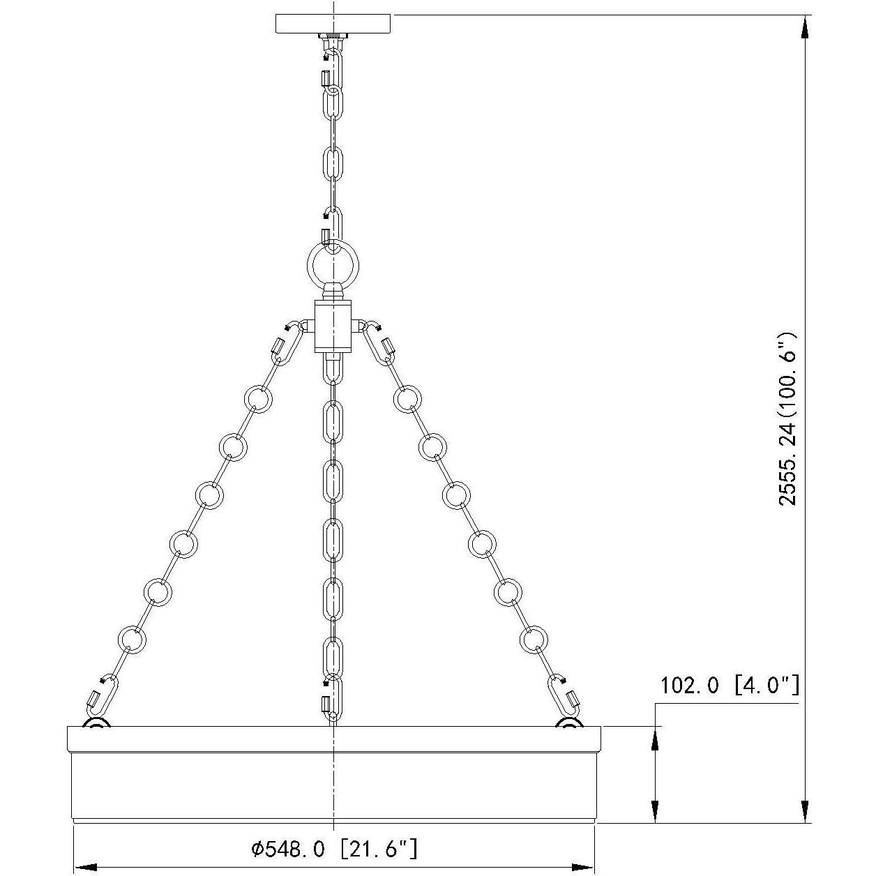 Anders LED 22 inch Rubbed Brass Chandelier Ceiling Light