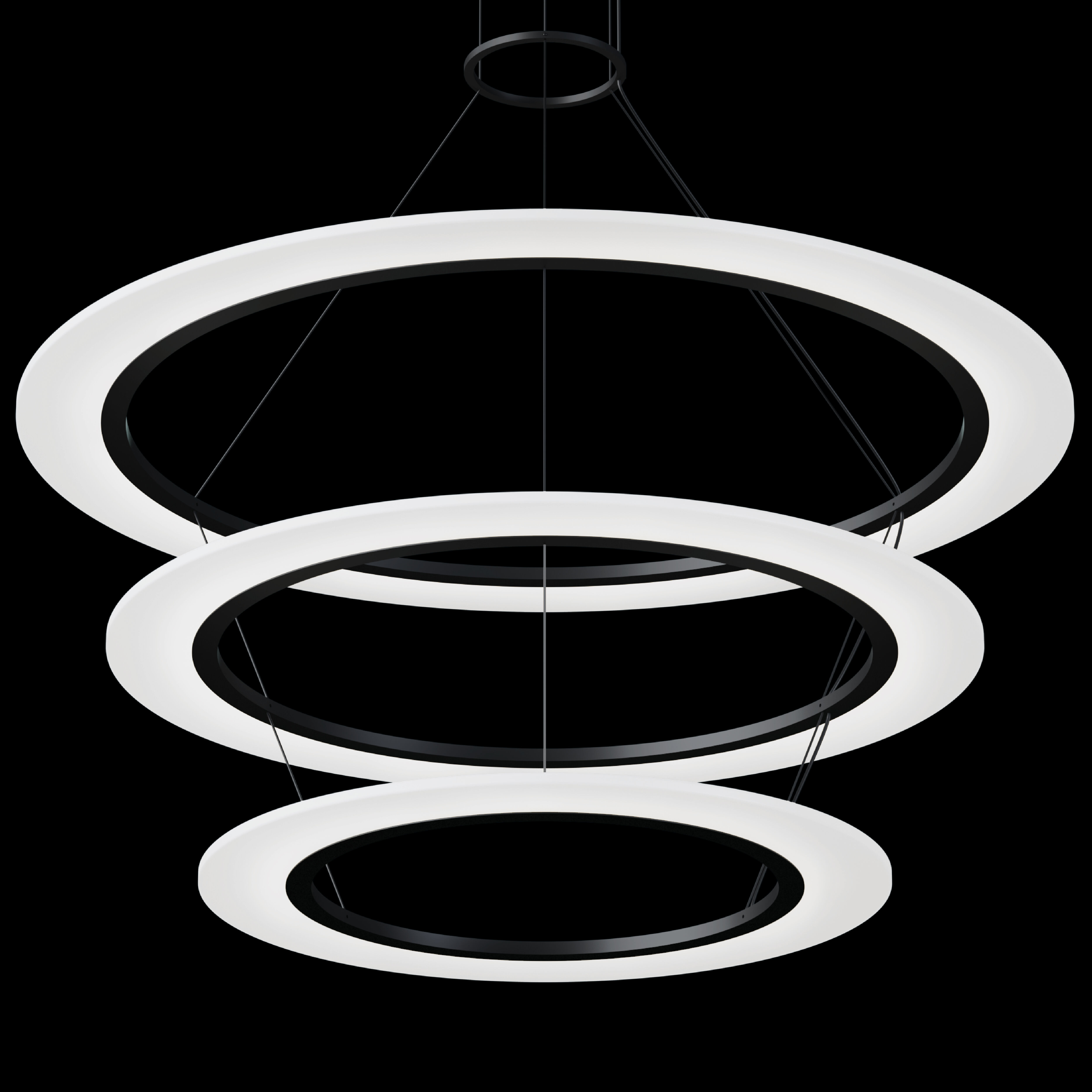 Arctic Rings LED 37.25 inch Satin Black Ring Pendant Ceiling Light