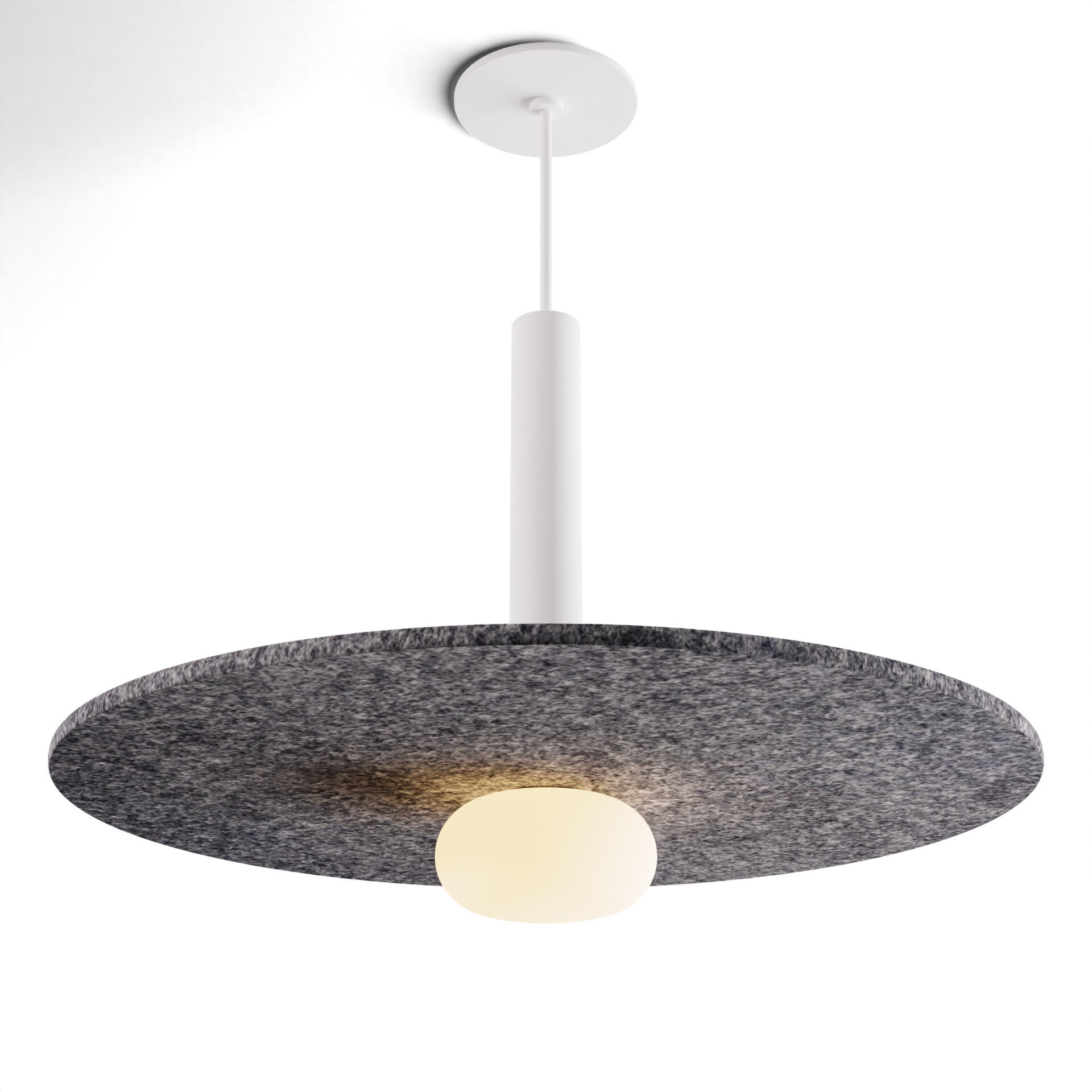 Combi LED 20 inch Matte White Pendant Ceiling Light in Matte White with Charcoal, Suspension / Flush Mount 2-in-1