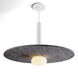 Combi LED 20 inch Matte White Pendant Ceiling Light in Matte White with Charcoal, Suspension / Flush Mount 2-in-1