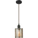 Ballston Cobbleskill LED 5 inch Oil Rubbed Bronze Mini Pendant Ceiling Light in Mercury Glass, Black Textured, Ballston