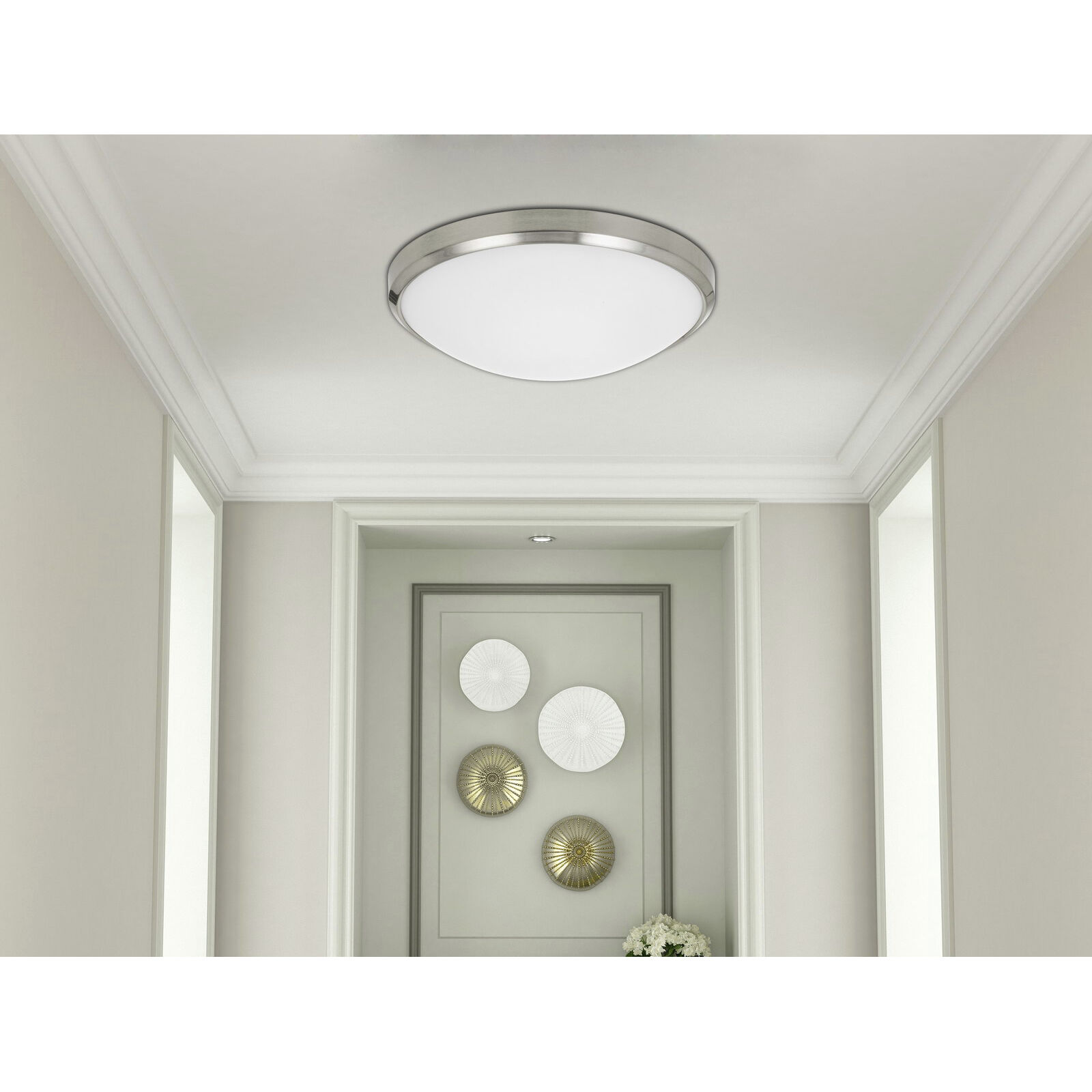 Signature 1 Light 15 inch Painted Steel Flush Mount Ceiling Light