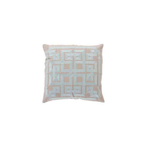 Gramercy 20 X 20 inch Aqua and Light Gray Throw Pillow