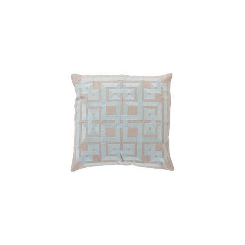 Gramercy 22 X 22 inch Aqua and Light Gray Throw Pillow
