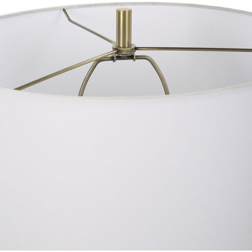 Estelle 22 inch 150.00 watt Light Smoke-Gray Glass and Antique Brass Table Lamp Portable Light