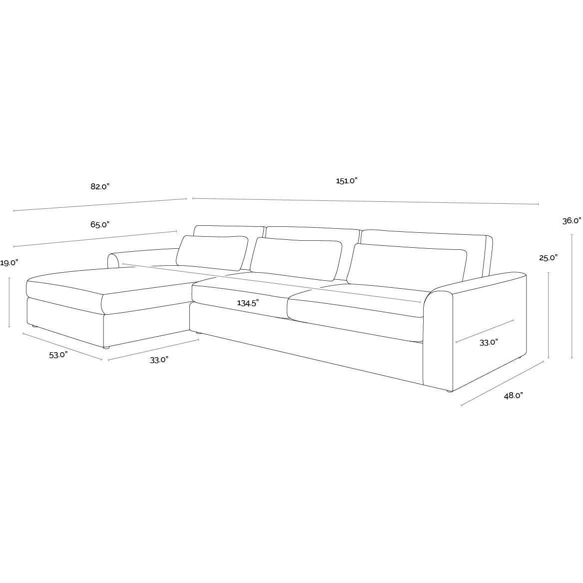 Merrick Ernst Silverstone Sofa Chaise, LAF