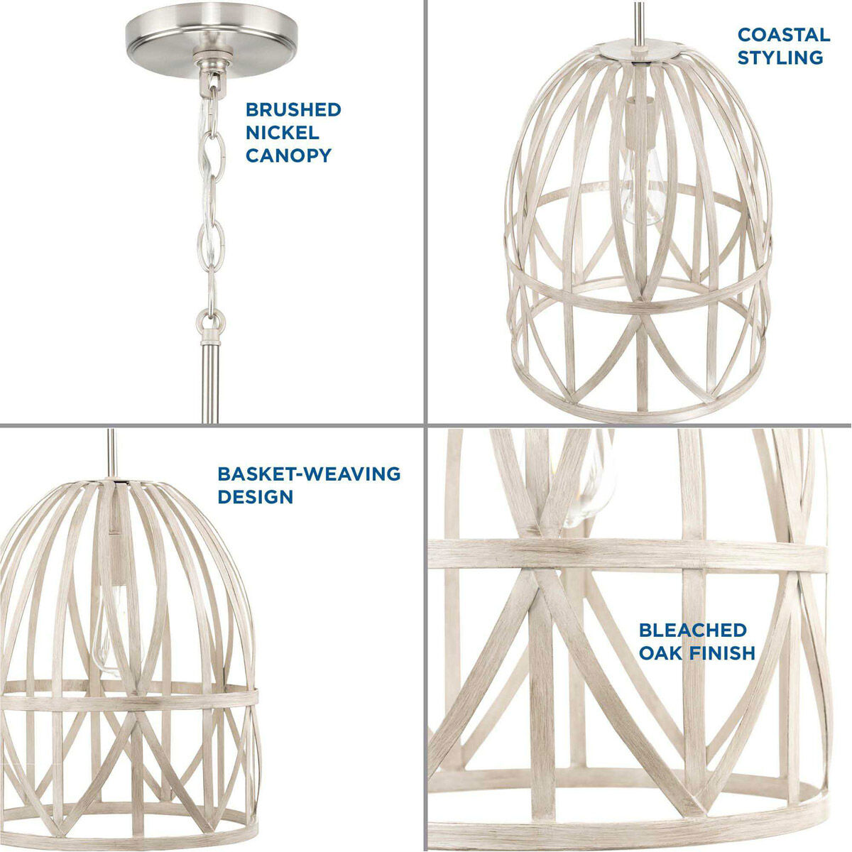 Chastain 1 Light 14 inch Bleached Oak Pendant Ceiling Light
