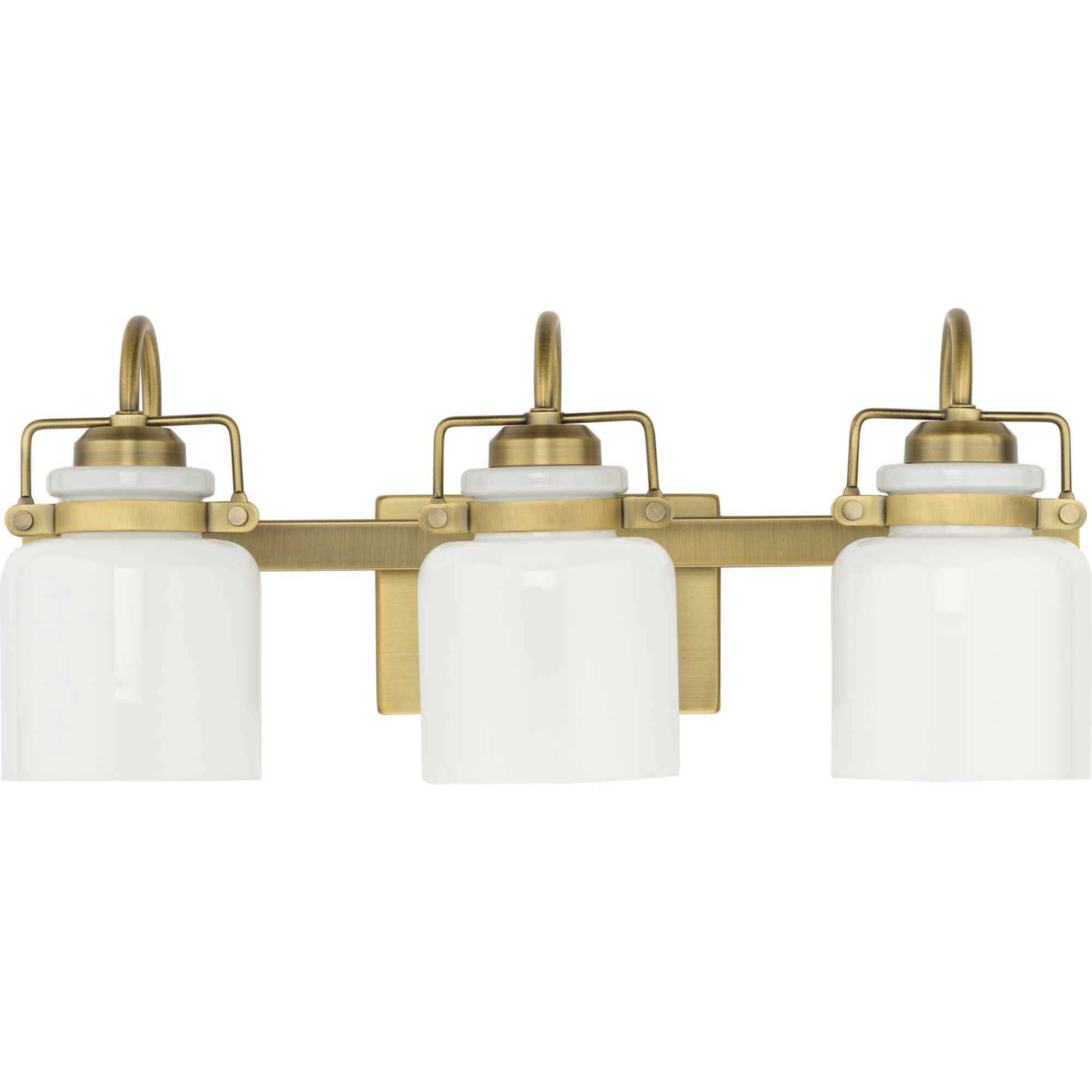 Fessler 3 Light 21.12 inch Vintage Brass Bath Light Wall Light