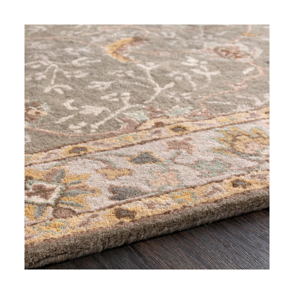 Caesar 180 X 144 inch Medium Gray/Camel/Dark Brown/Sage/Charcoal/Khaki Rugs, Wool