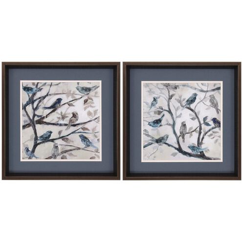 Florals Collection Blue Framed Art