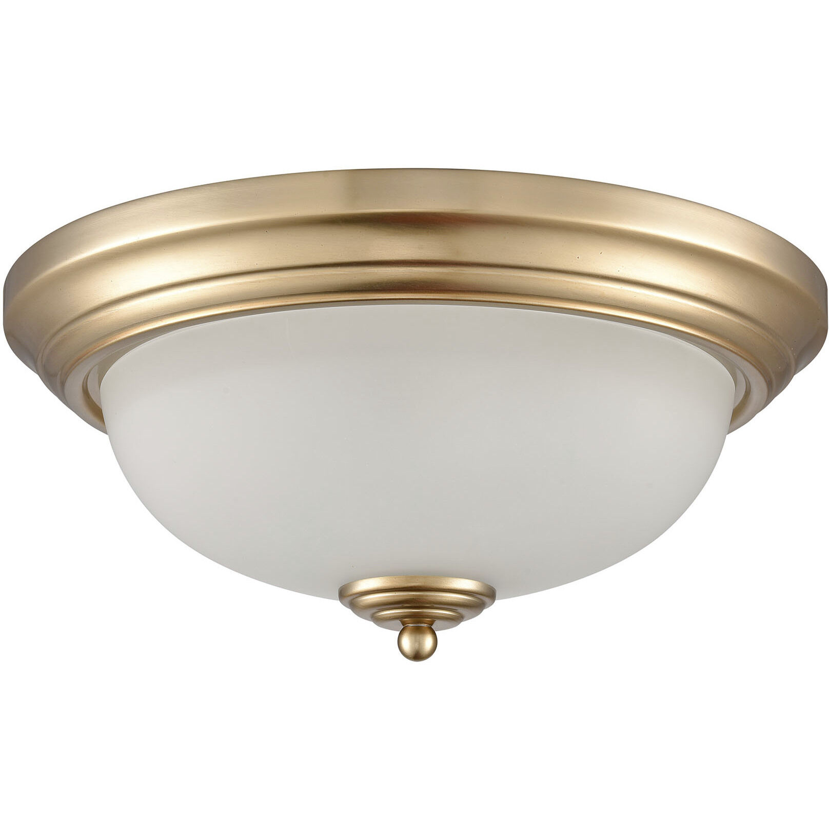 Basics 2 Light 13 inch Satin Gold Flush Mount Ceiling Light