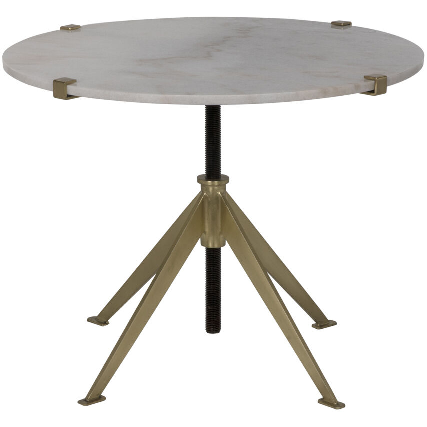 Edith 30.5 X 30.5 inch Antique Brass Adjustable Side Table, Large