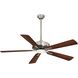 Contractor Plus 52 inch Brushed Nickel/Dark Walnut with Medium Maple/Dark Walnut Blades Ceiling Fan