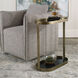 Adia 27 X 23 inch Antique Gold and Black Glass Side Table