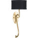 Allegretto Wall Sconce Wall Light in Gold Leaf, Black Fabric
