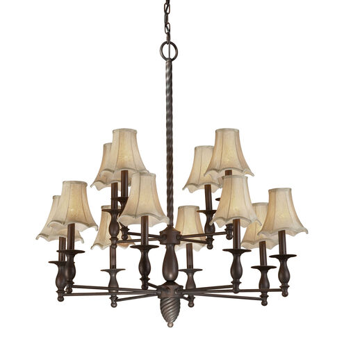 Signature 12 Light 34 inch Antique Bronze Chandelier Ceiling Light