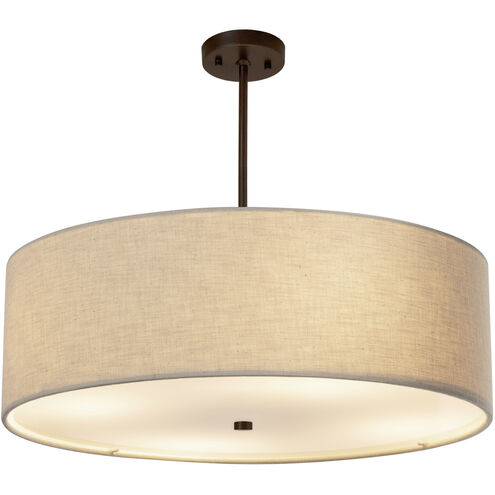 Textile 24 inch Brushed Brass Pendant Ceiling Light