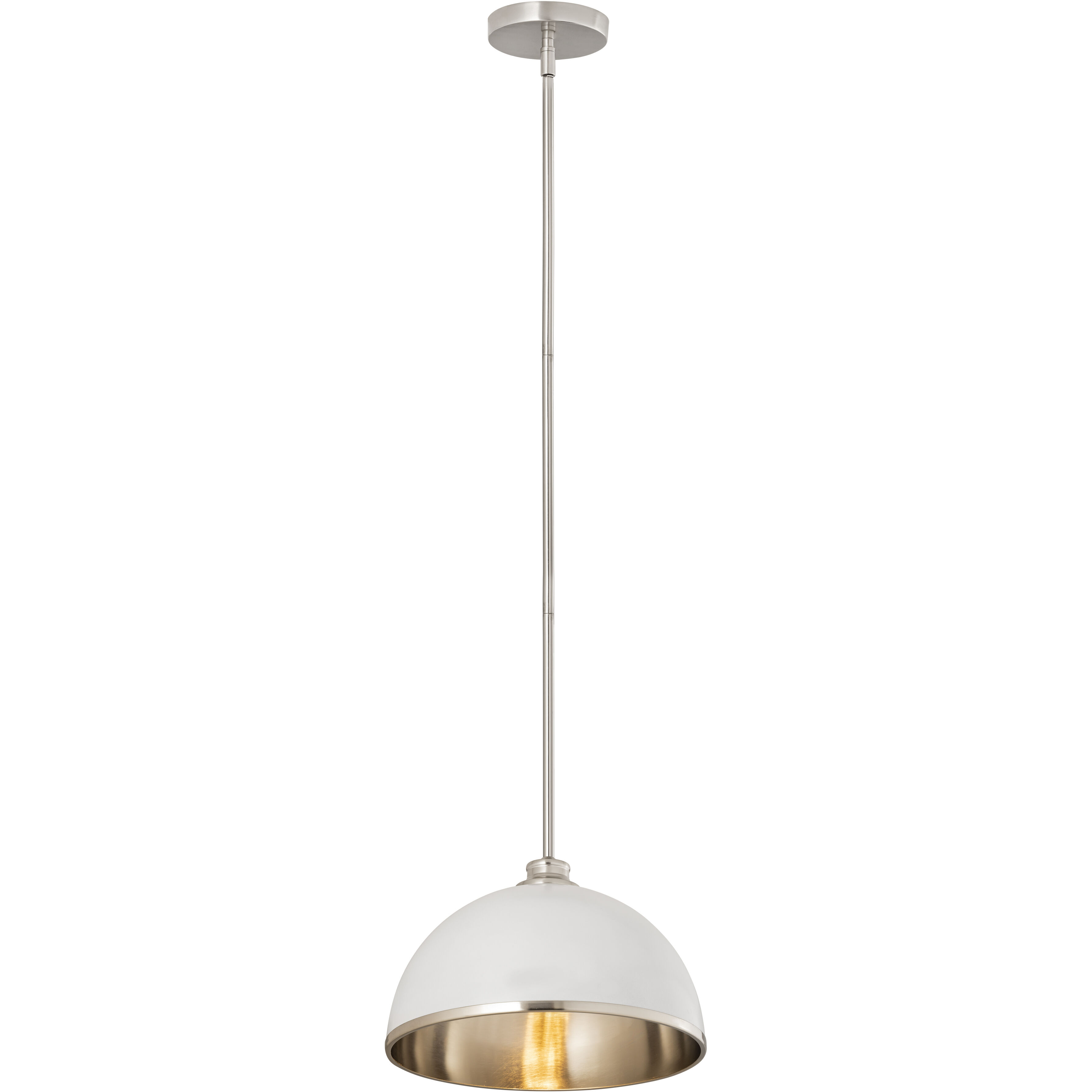 Landry 1 Light 14 inch Matte White and Brushed Nickel Pendant Ceiling Light