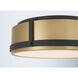 Lynca LED 13.75 inch Legacy Brass and Dark Matte Black Flush Mount Ceiling Light