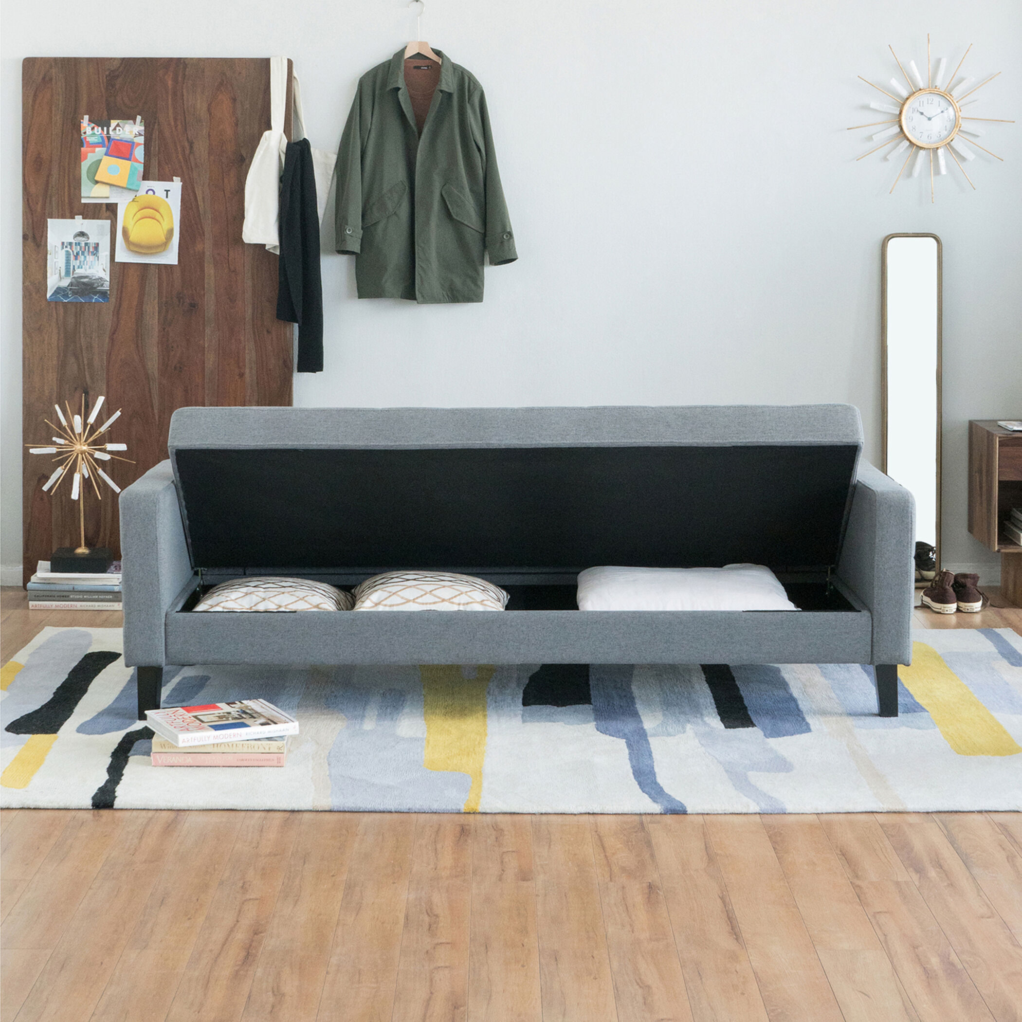 Small Biscuit Tufted Gray Sofa