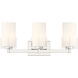 Froselle 3 Light 22 inch Polished Nickel Bathroom Vanity Light Wall Light