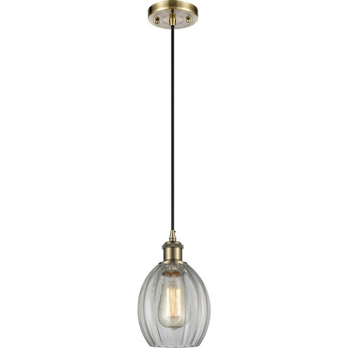 Ballston Eaton 1 Light 6 inch Antique Brass Mini Pendant Ceiling Light in Incandescent, Clear Glass, Ballston