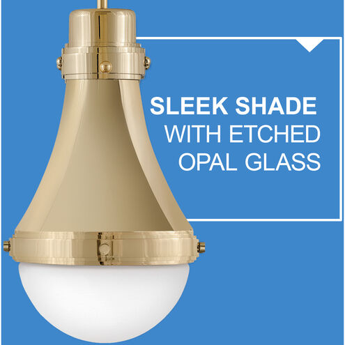 Oliver 1 Light 9 inch Bright Brass Indoor Pendant Ceiling Light