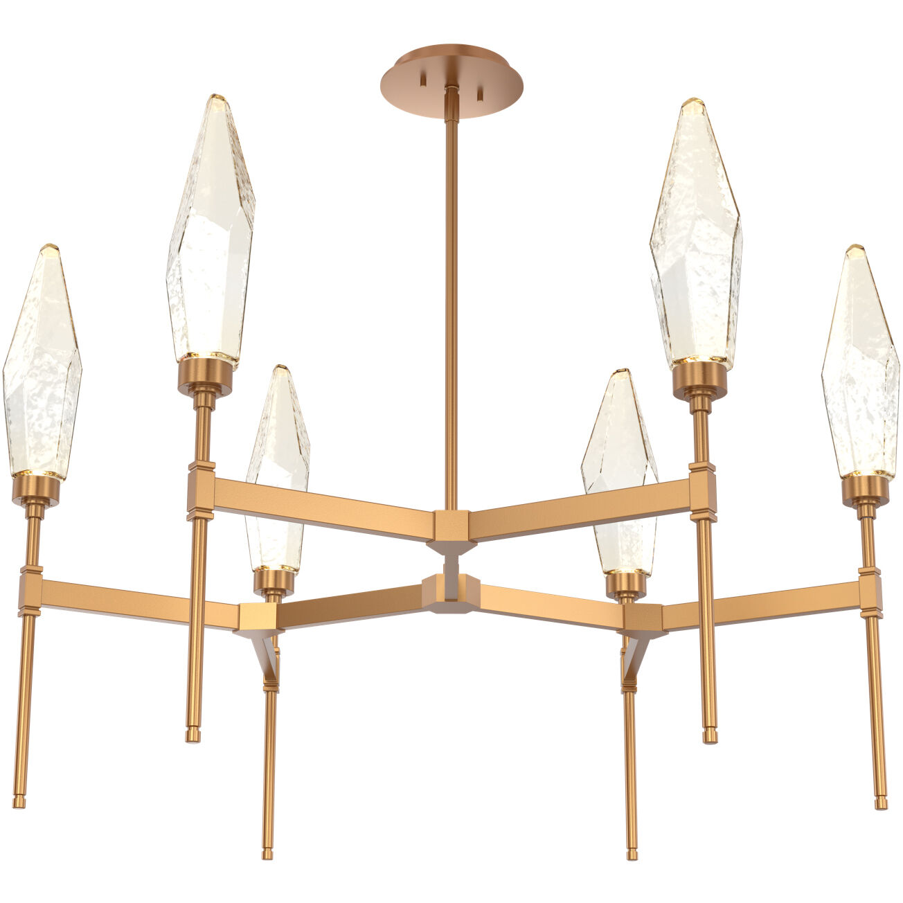 Rock Crystal LED Novel Brass Chandelier Ceiling Light, Round