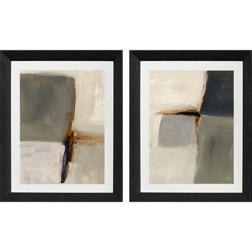 Segmented Neutrality Gray and Green and Multi and Neutral Framed Art