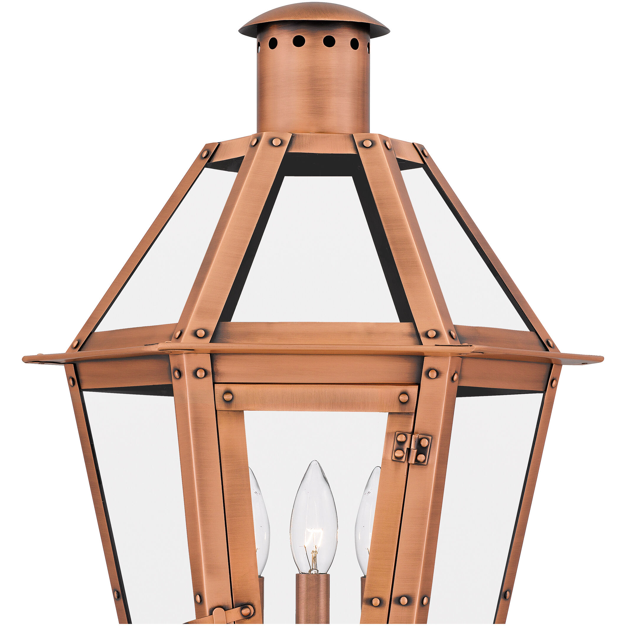 Burdett 3 Light 25 inch Aged Copper Outdoor Post Lantern