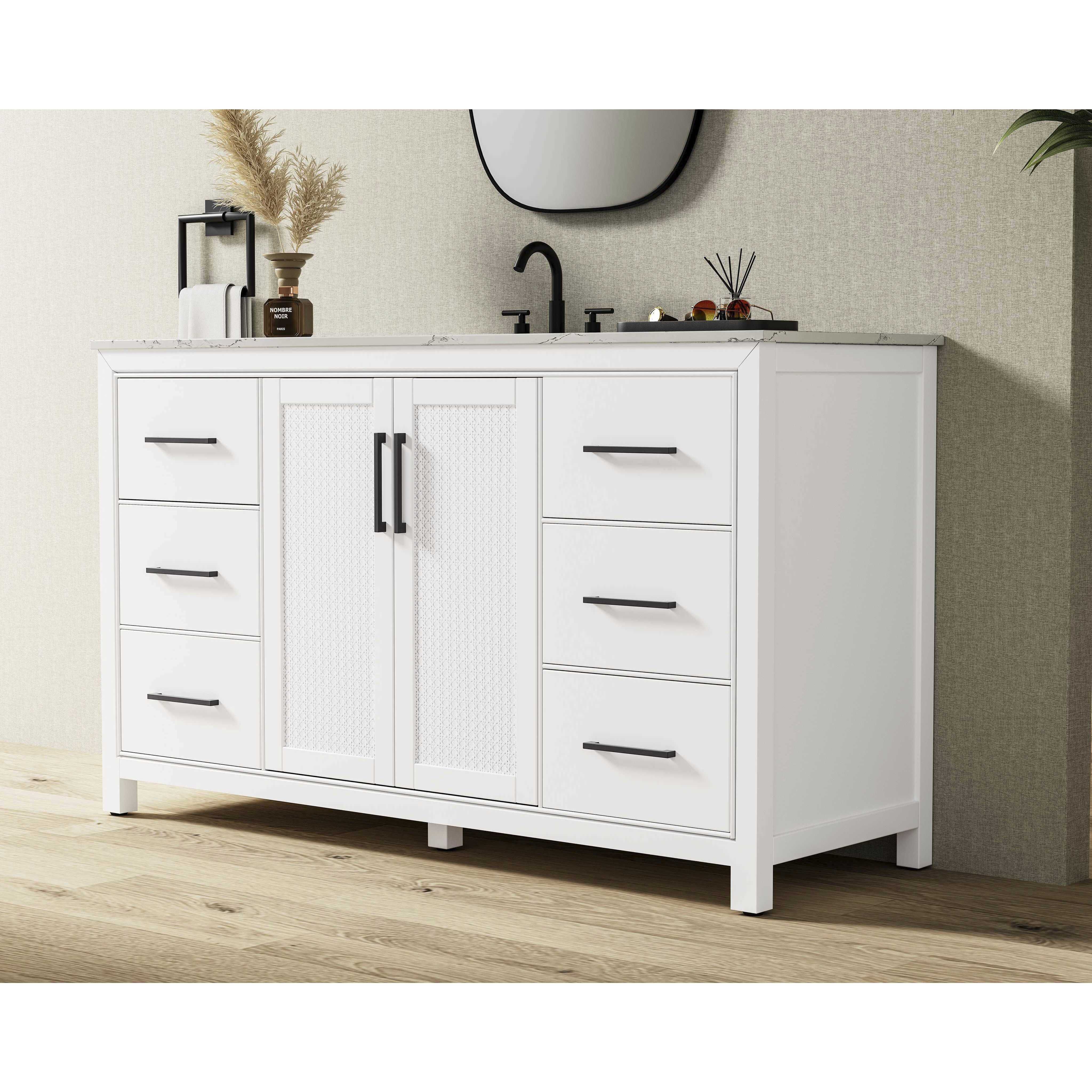 Alina 60 X 34 inch White Bathroom Vanity Cabinet