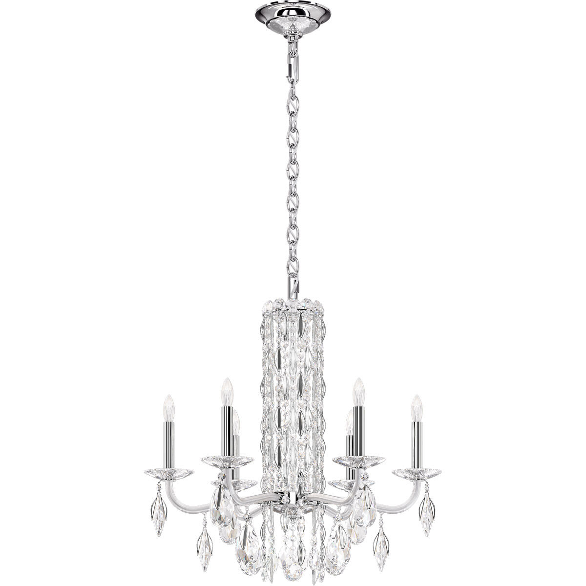 Siena 6 Light 24.5 inch White Chandelier Ceiling Light in Heritage, No Spikes