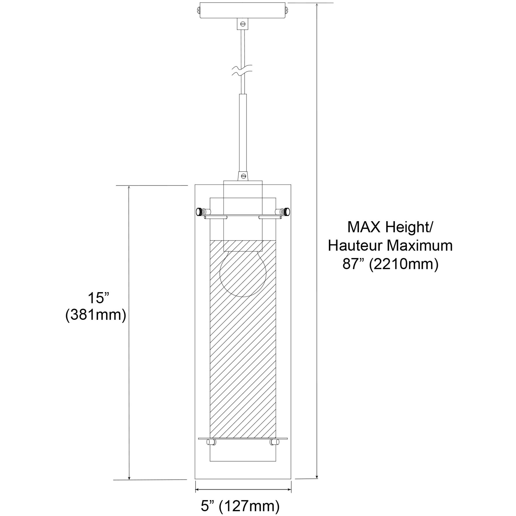 Pasha LED 5 inch Polished Chrome Pendant Ceiling Light in Clear/Frost Glass